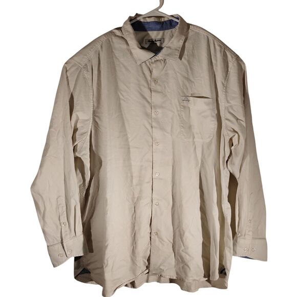 Tommy Bahama shirt mens 3XL XXXL white silk blend long sleeve button stretch - Picture 1 of 11